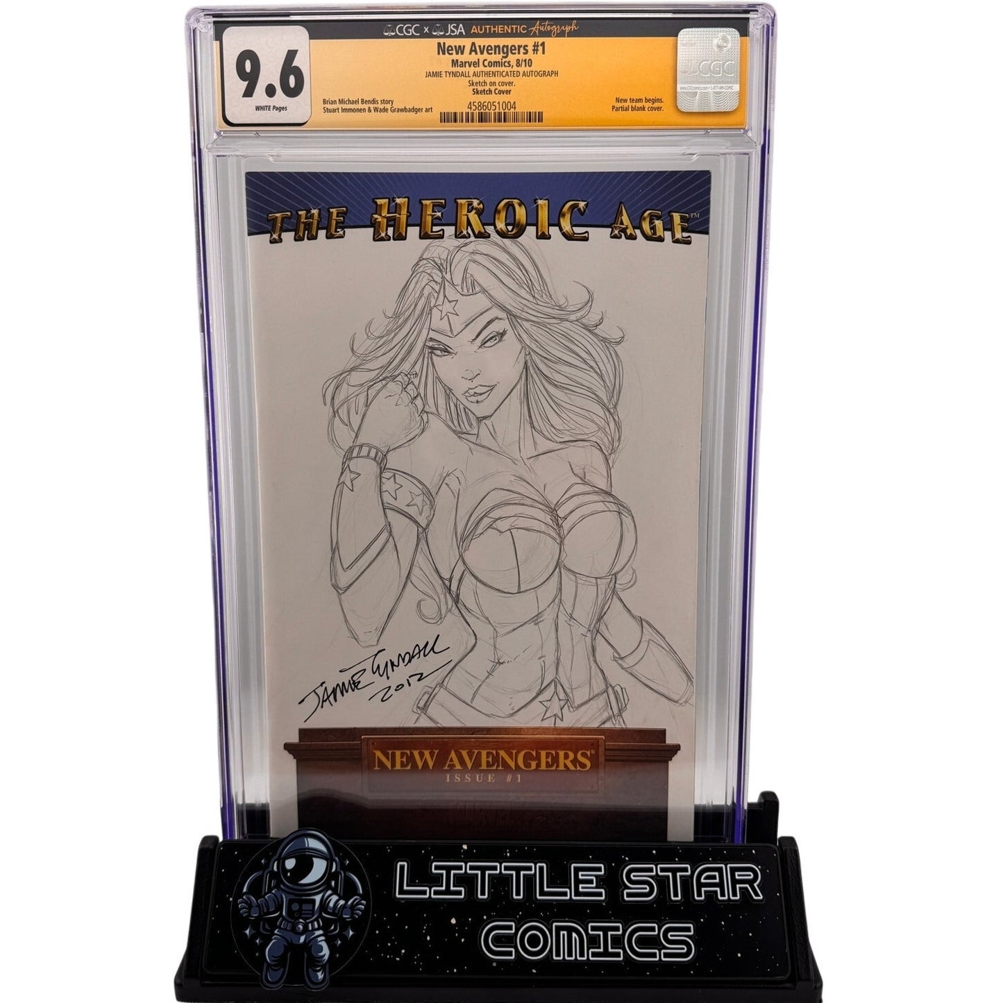 New Avengers #1 CGC SS 9.6 - Jamie Tyndall Sketch & Signature