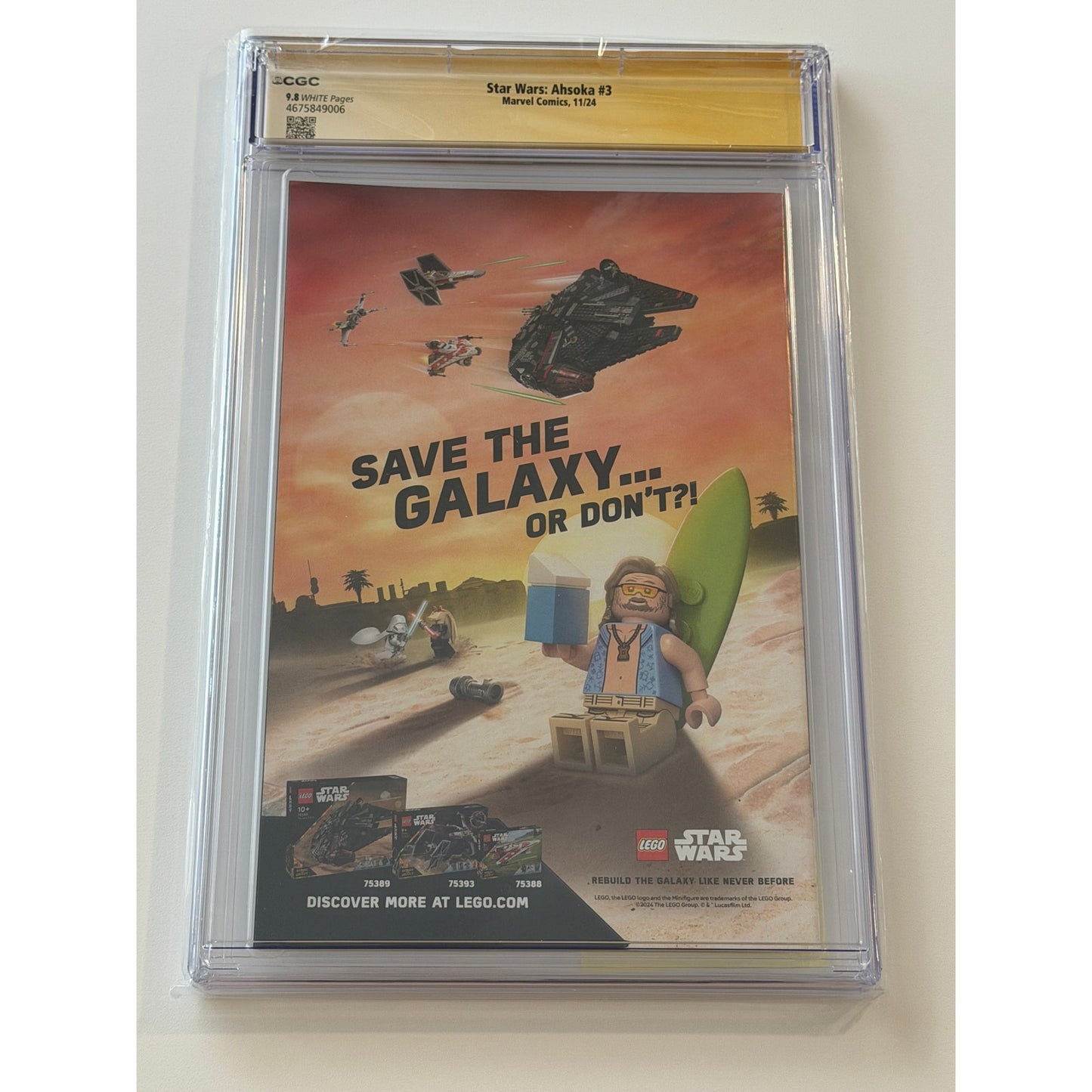 Star Wars: AHSOKA #3 9.8 CGC S.S. ROSARIO D. & MARY E. W. & NATASHA L. B.