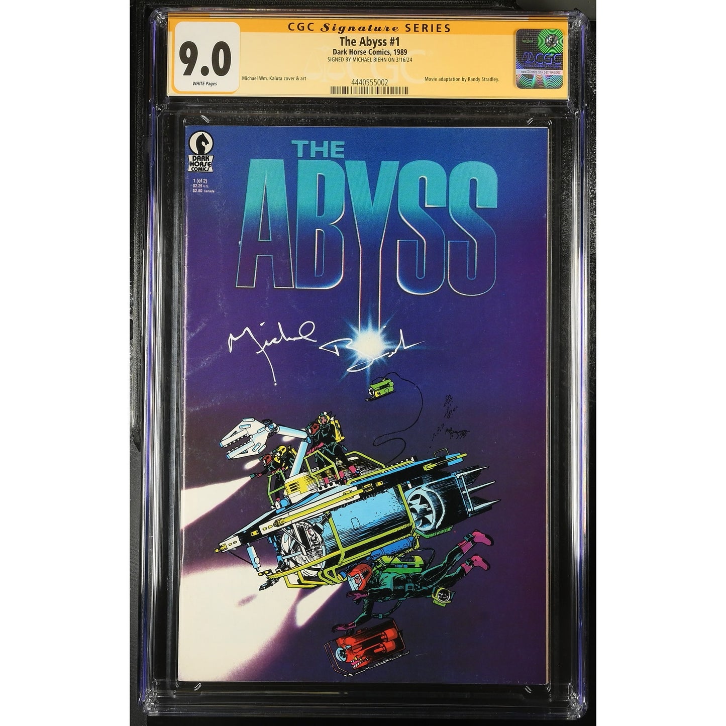 The Abyss #1 CGC SS 9.0 - Signed by Michael Biehn