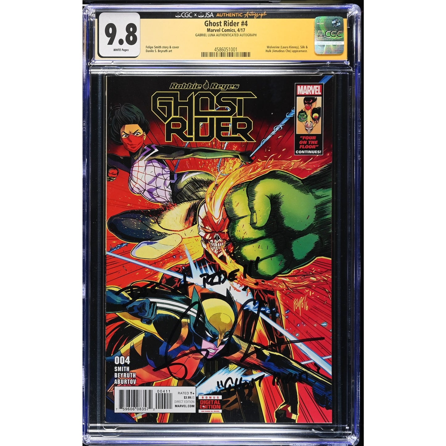 Ghost Rider #4 – CGC Universal Grade 9.8 – Signed by Gabriel Luna