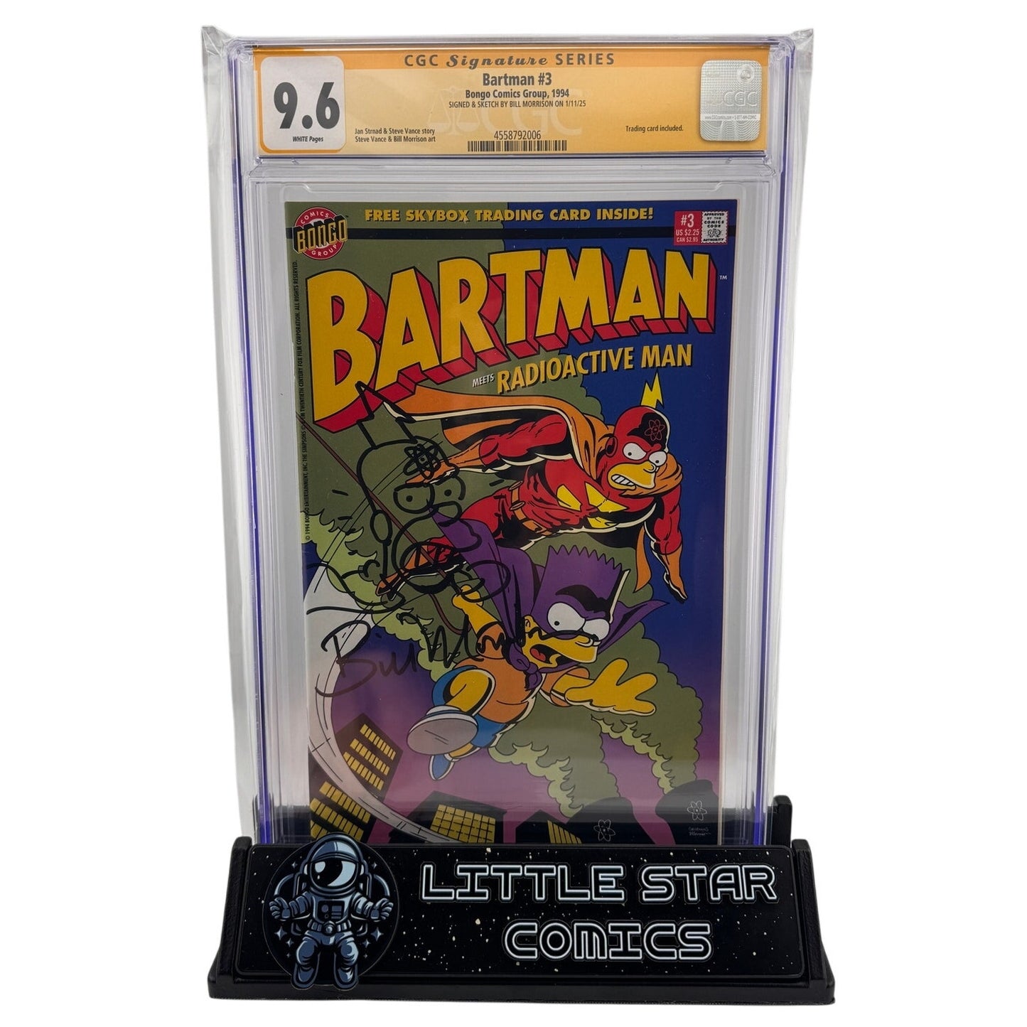 Bartman #3 CGC SS 9.6 - Signed & Sketched by Bill Morrison