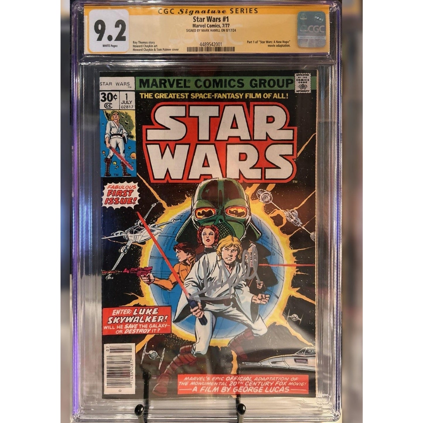 Star Wars 1 CGC 9.2 Signed Mark Hamil