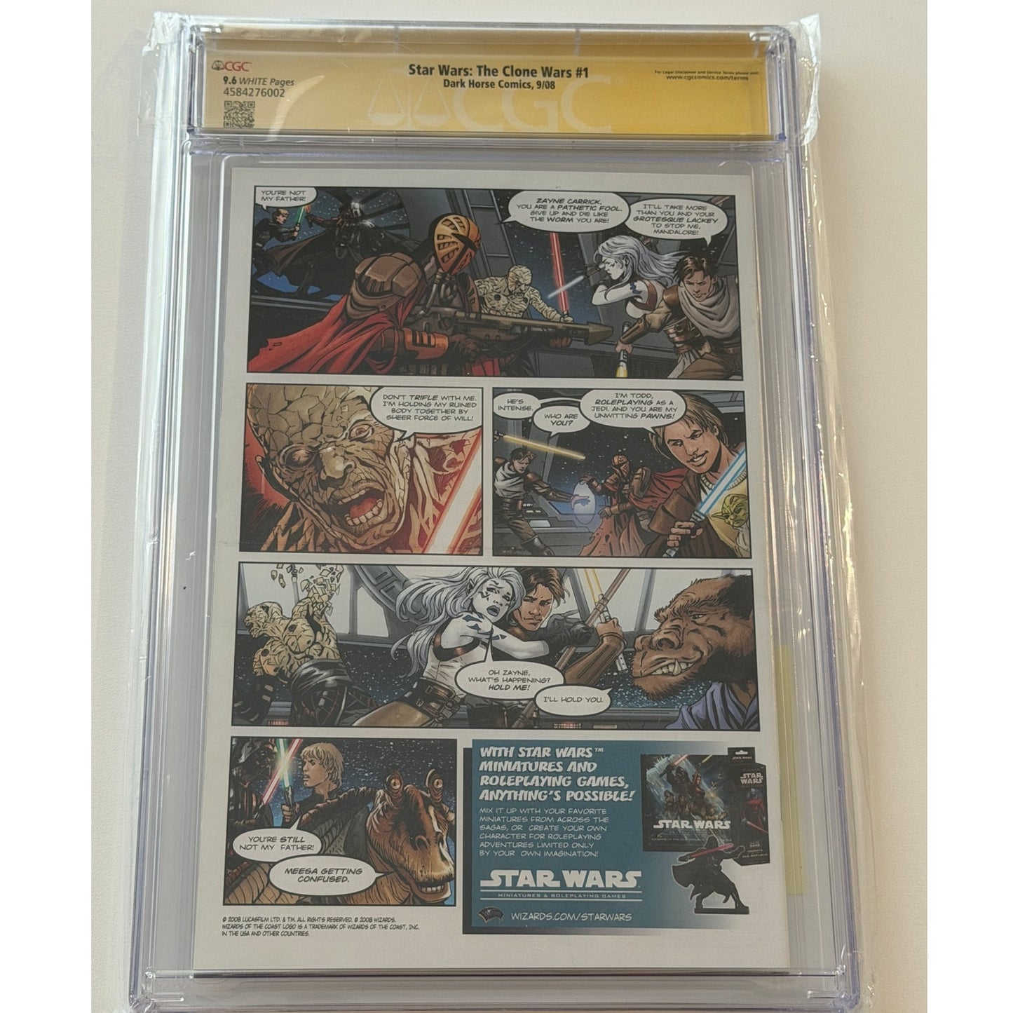 Star Wars: The Clone Wars #1 9.6 CGC S.S. Sigs: A.E. S.H. H.C. R. D. E.M. M.L.