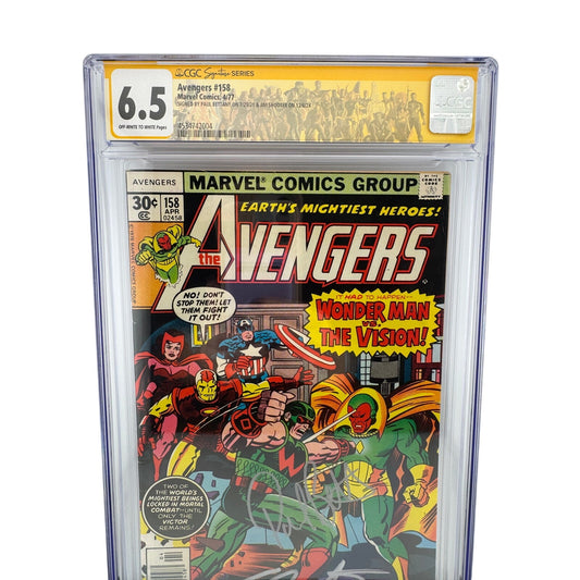 Celeb - Avengers #158 (1977) CGC 6.5 - Signed Paul Bettany & Jim Shooter