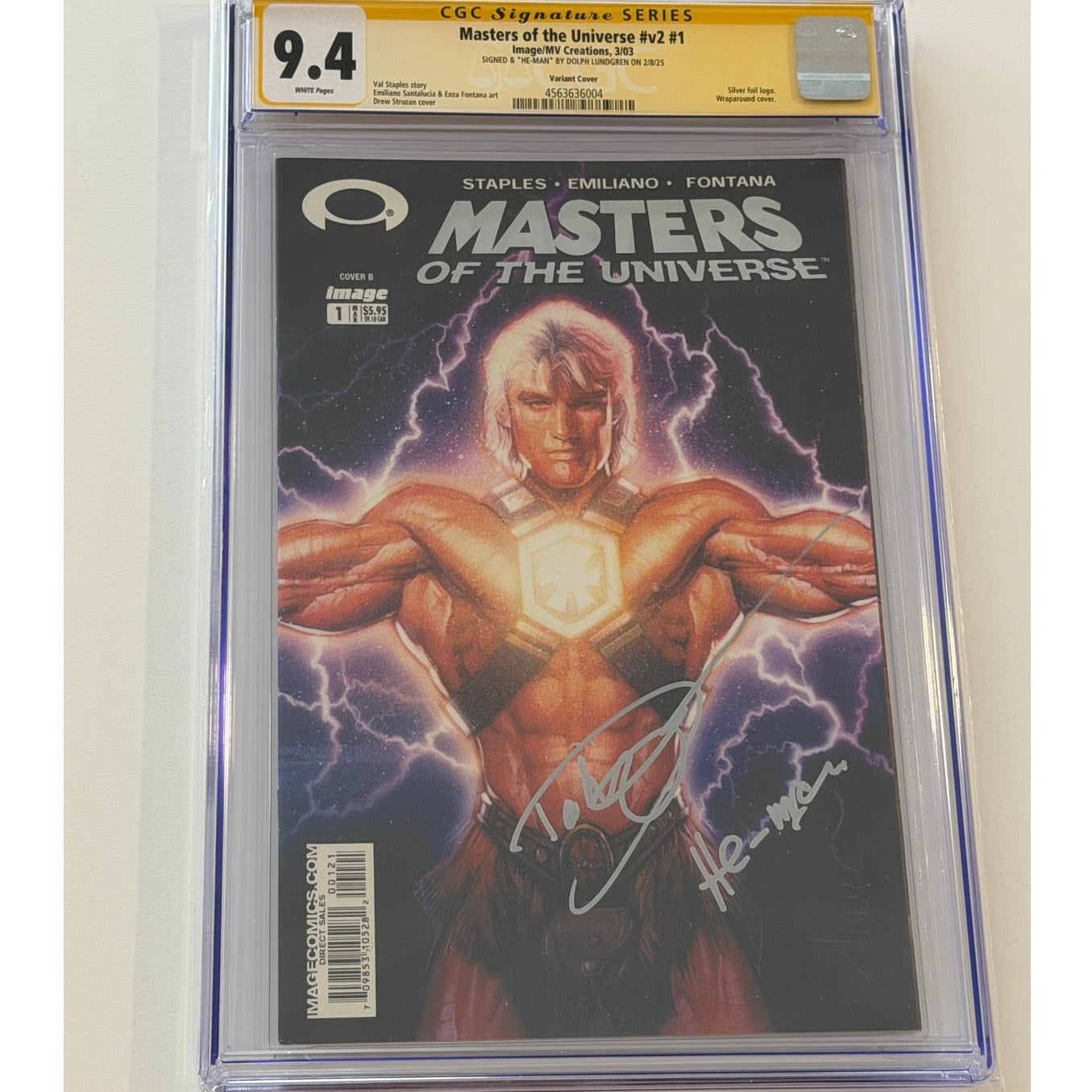 Masters of the Universe #v2 #1 9.4 CGC S.S. Signed & "HE-MAN" by DOLPH LUNDGREN