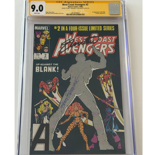 West Coast Avengers #2 9.0 CGC S.S. BRETT BREEDING & JIM SHOOTER