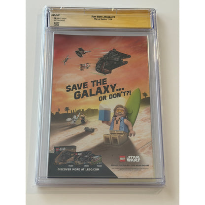 Star Wars: AHSOKA #3 9.8 CGC S.S. ROSARIO D. & MARY E. W. & NATASHA L. B.