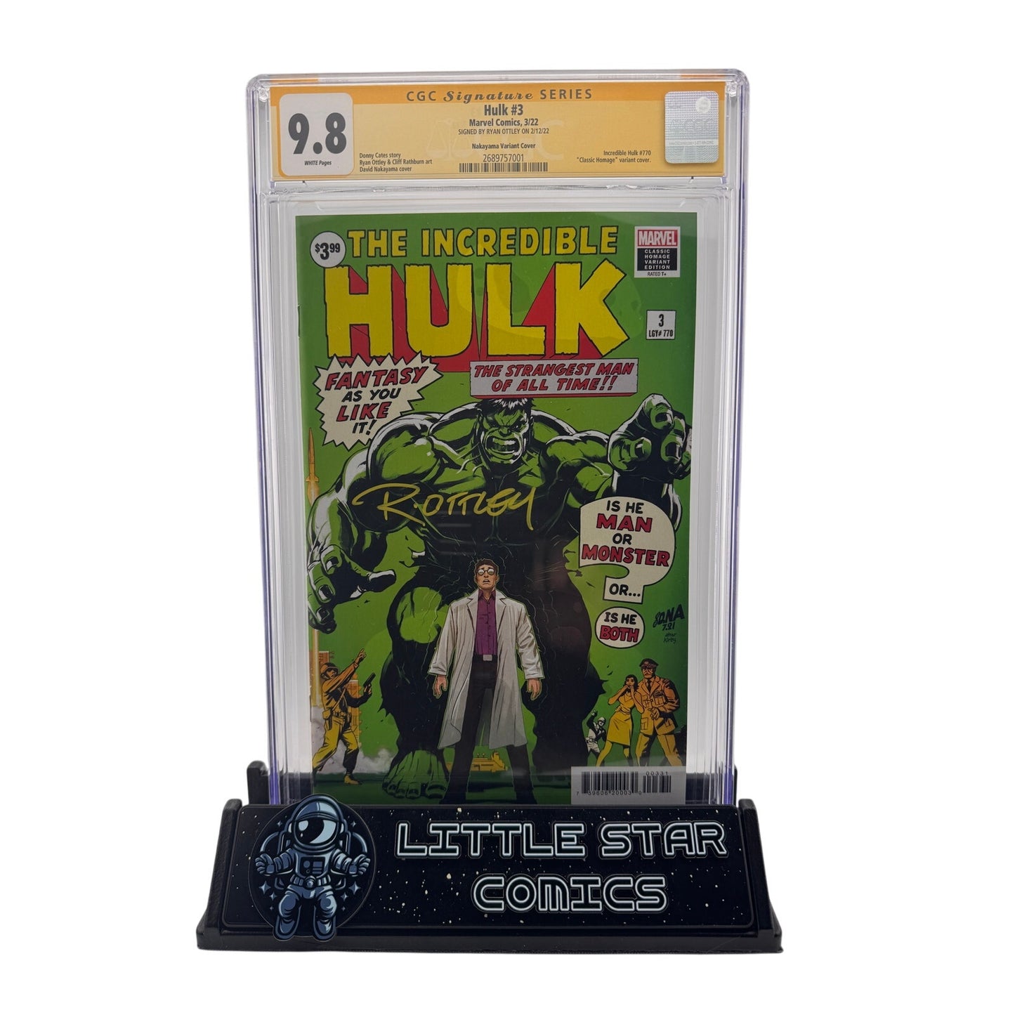 Hulk #3 CGC SS 9.8 - Signed by Ryan Ottley