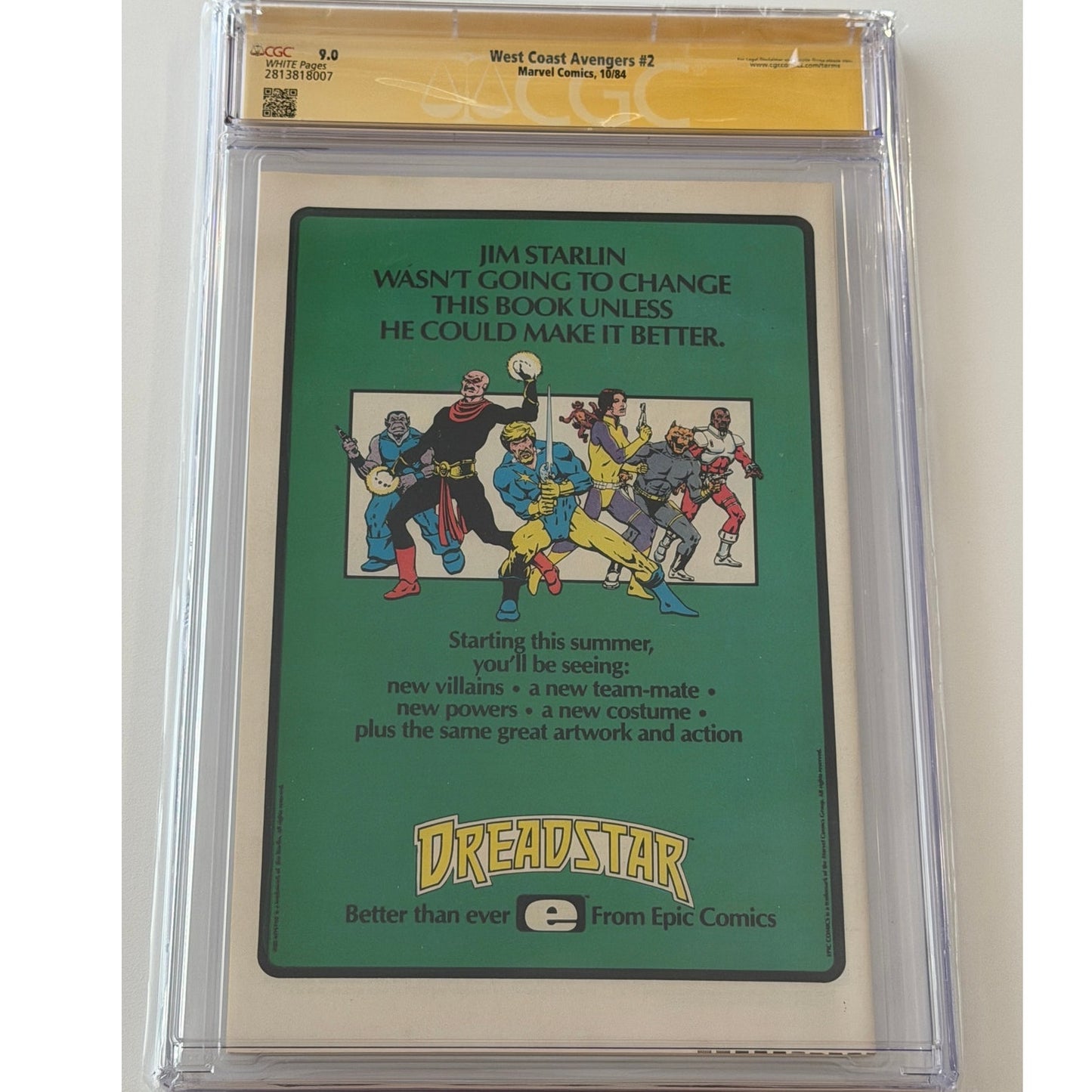 West Coast Avengers #2 9.0 CGC S.S. BRETT BREEDING & JIM SHOOTER