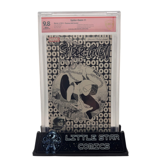 Spider-Gwen #1 CBCS SS 9.8 - Phantom B&W Variant - Signed by McKelvie & Latour
