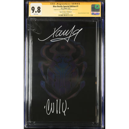 Celeb Blue Beetle Special #1 CGC SS 9.8 Signed Xolo & Cully Hamner Foil