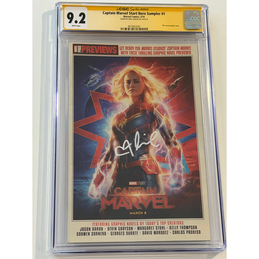 Captain Marvel Start Here Sampler #1 9.2 CGC S.S. BRIE LARSON