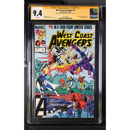 West Coast Avengers #4 CGC SS 9.4 - Signed by Brett Breeding & Jim Shooter