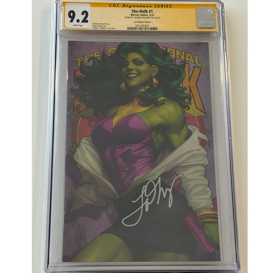 She-Hulk #1 9.2 CGC S.S.TATIANA MASLANY Lau Variant Cover B