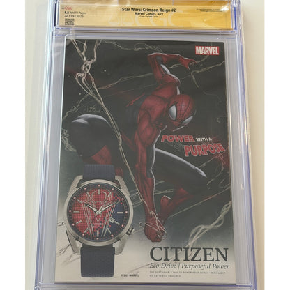 Star Wars: Crimson Reign #2 9.8 CGC S.S. CLAYTON CRAIN