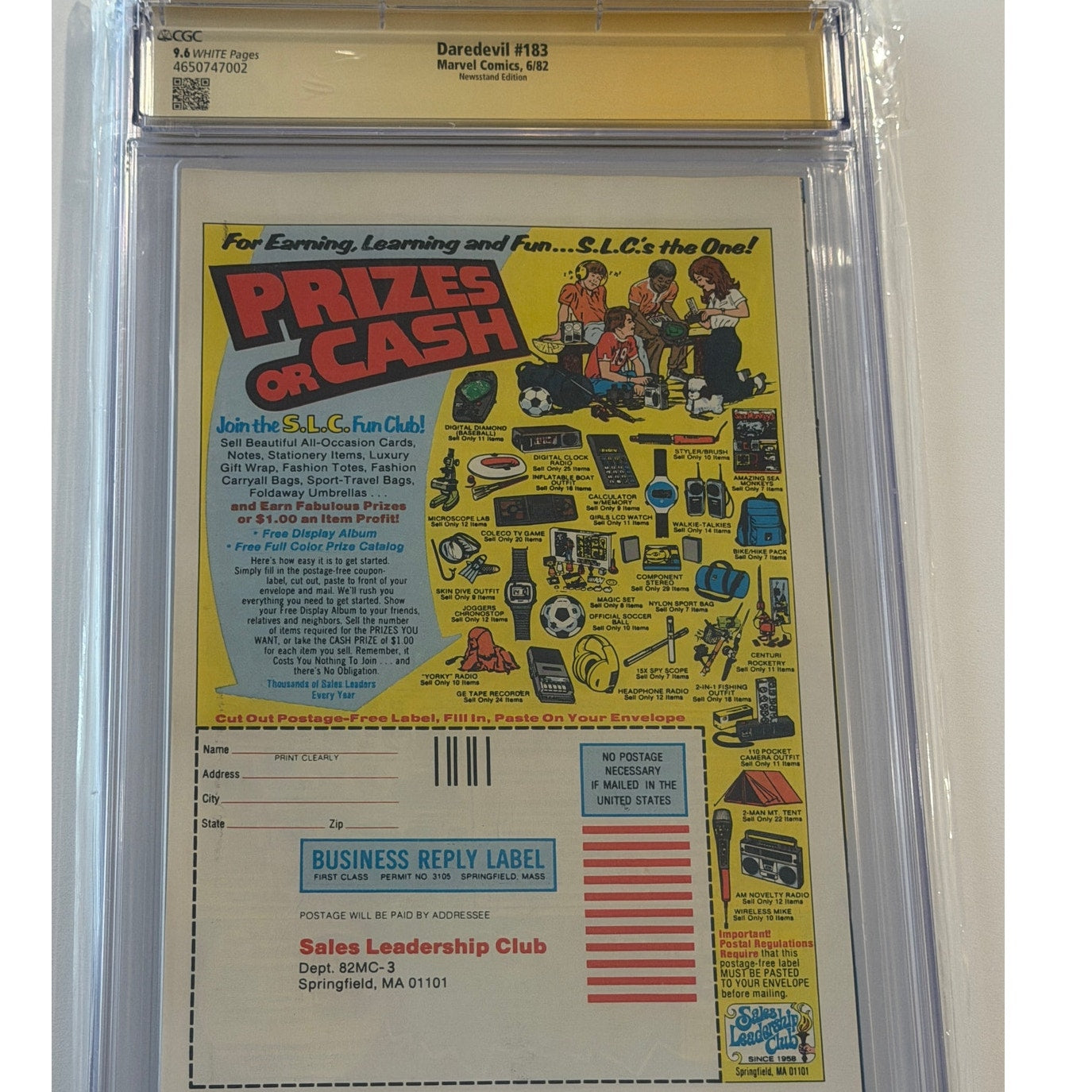 Daredevil #183 9.6 CGC S.S. CHARLIE COX & JON BERNTHAL Newsstand Edition