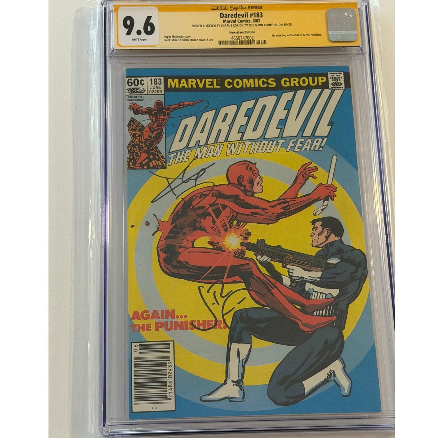 Daredevil #183 9.6 CGC S.S. CHARLIE COX & JON BERNTHAL Newsstand Edition