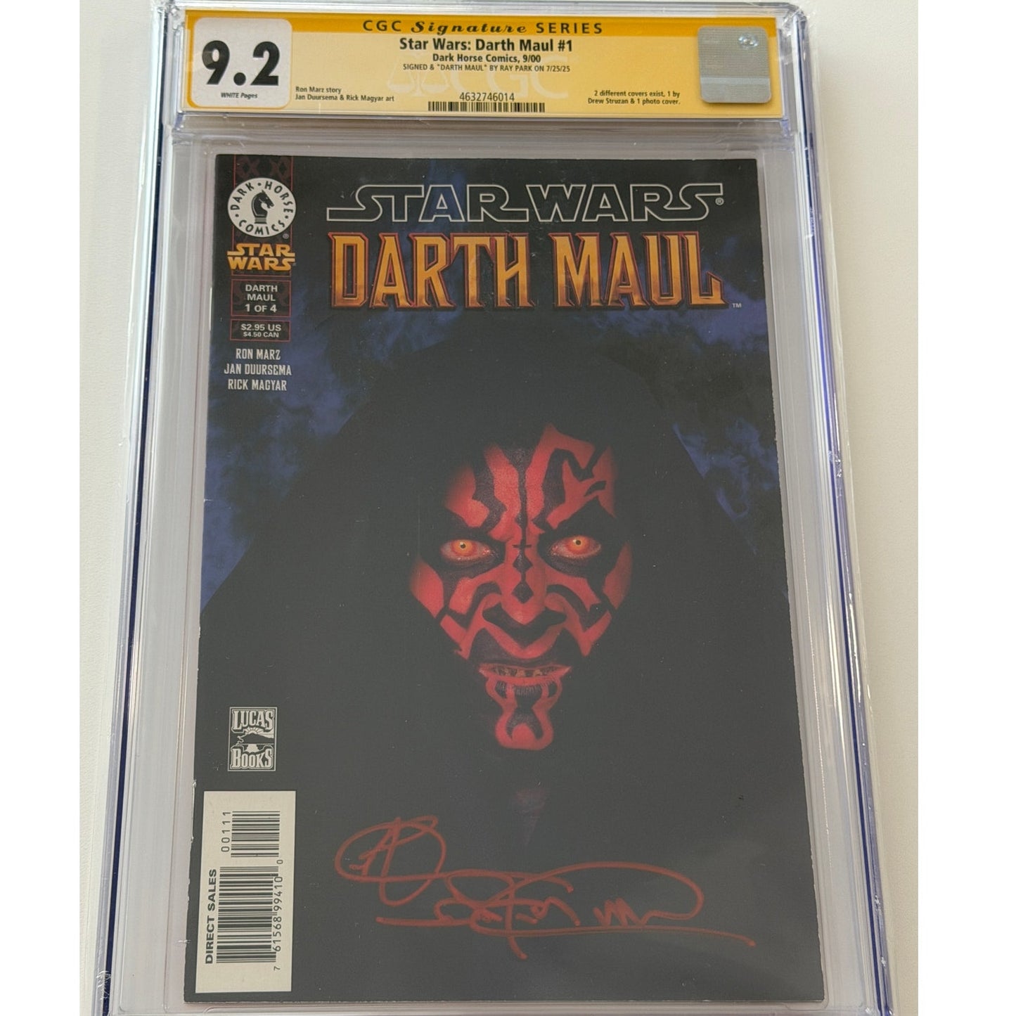 Star Wars: Darth Maul #1  9.2 CGC S.S. "DARTH MAUL" by RAY PARK