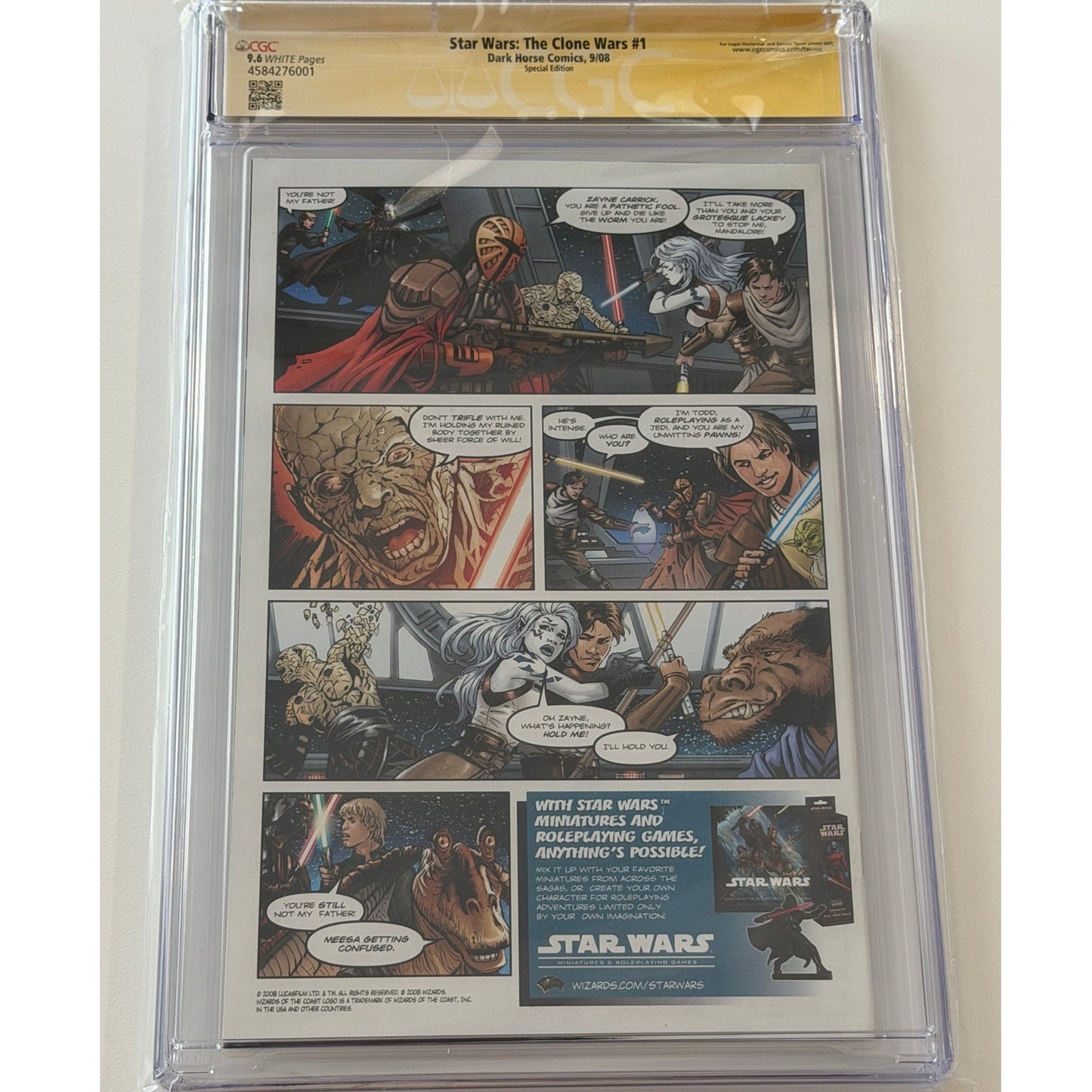 Star Wars: The Clone Wars #1 9.6 CGC S.S. : A.E, S.H, J.A.T, H.C, R.D, E.M. M.L.